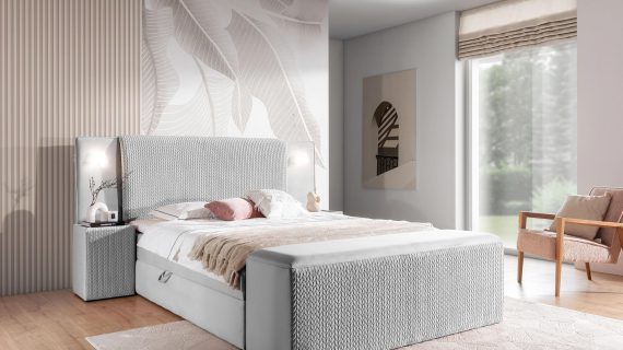 miniaturka Eleganckie Łóżko OMBRE z Pojemnikiem na Pościel