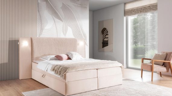 miniaturka Eleganckie Łóżko OMBRE z Pojemnikiem na Pościel