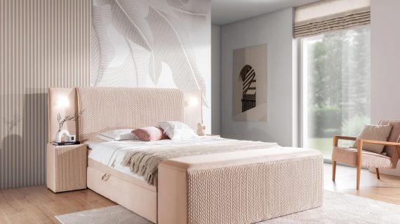 miniaturka Eleganckie Łóżko OMBRE z Pojemnikiem na Pościel