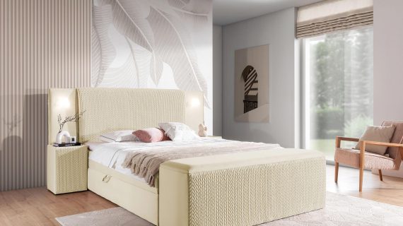 miniaturka Eleganckie Łóżko OMBRE z Pojemnikiem na Pościel