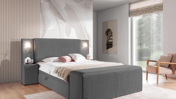 miniaturka Eleganckie Łóżko OMBRE z Pojemnikiem na Pościel