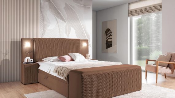 miniaturka Eleganckie Łóżko OMBRE z Pojemnikiem na Pościel