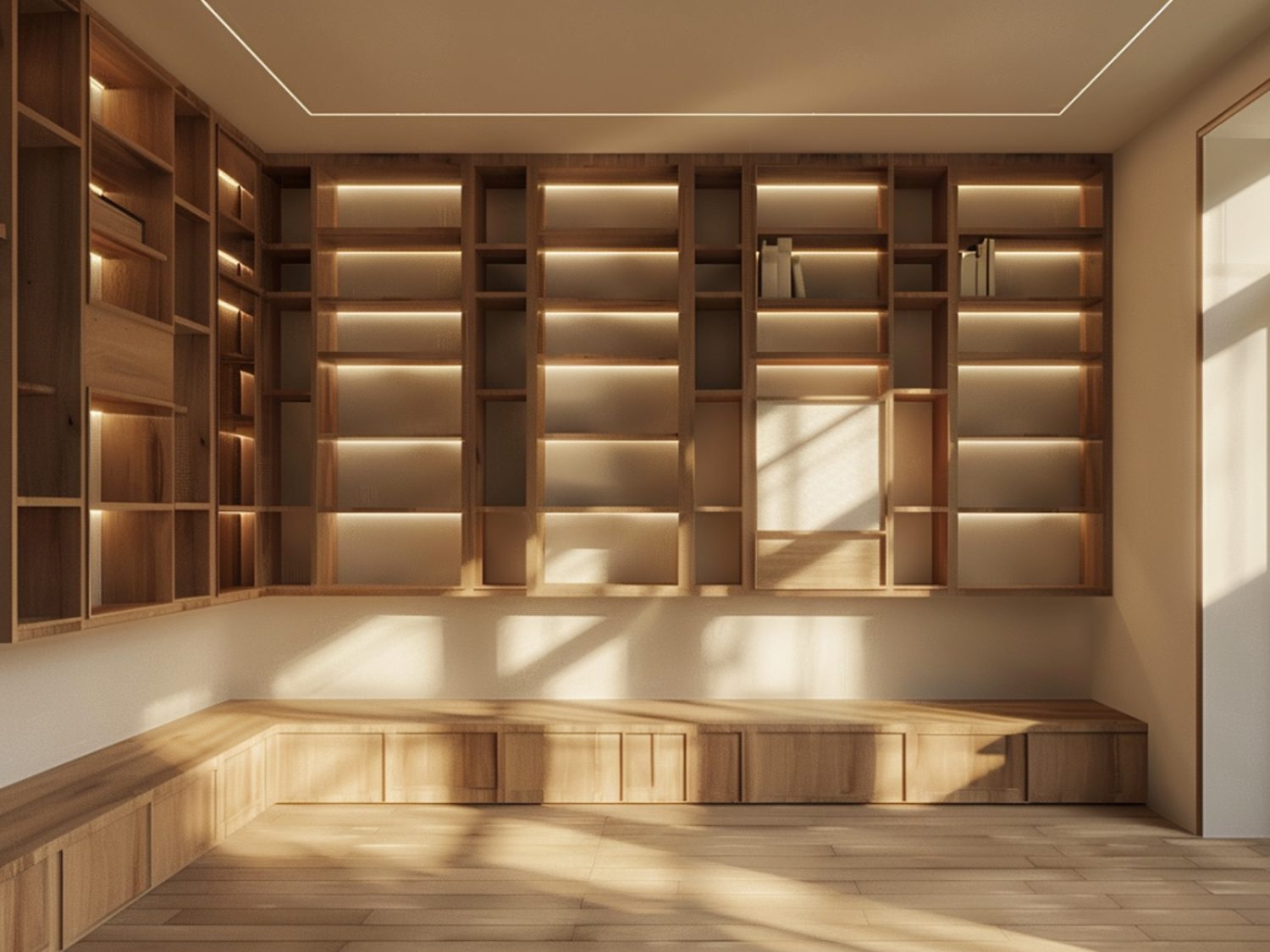 Zabudowa garderobiana z litego drewna do przestronnej sypialni