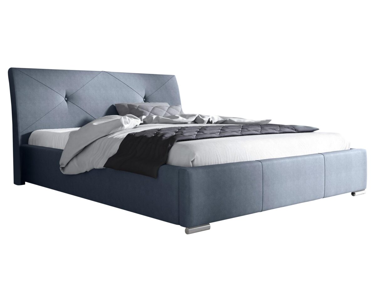 Łóżko FELCE Tapicerowane z Dekoracyjnym Pikowaniem