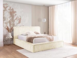 miniaturka Luksusowe Łóżko HOODIE z Prążkowaną Tapicerką