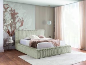 miniaturka Luksusowe Łóżko HOODIE z Prążkowaną Tapicerką