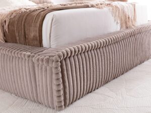 miniaturka Luksusowe Łóżko HOODIE z Prążkowaną Tapicerką