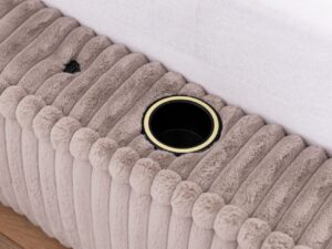 miniaturka Luksusowe Łóżko HOODIE z Prążkowaną Tapicerką