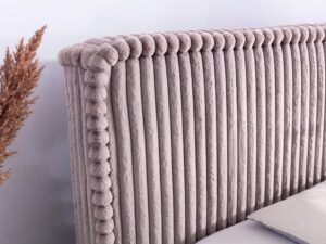 miniaturka Luksusowe Łóżko HOODIE z Prążkowaną Tapicerką