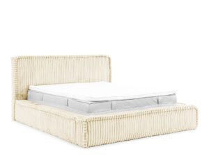 miniaturka Luksusowe Łóżko HOODIE z Prążkowaną Tapicerką