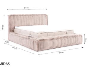 miniaturka Luksusowe Łóżko HOODIE z Prążkowaną Tapicerką