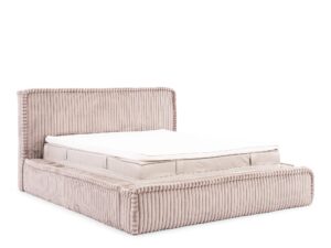 miniaturka Luksusowe Łóżko HOODIE z Prążkowaną Tapicerką