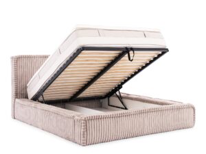 miniaturka Luksusowe Łóżko HOODIE z Prążkowaną Tapicerką