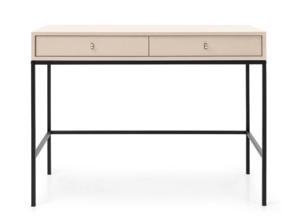 Beżowe biurko z dwoma szufladami – elegancki i praktyczny mebel
