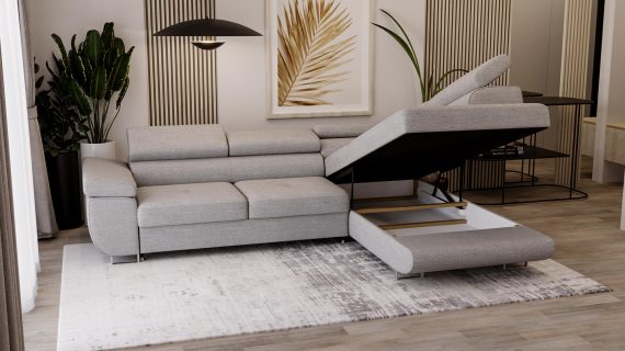 miniaturka Narożnik HAVANNA Beżowy z Funkcją Spania Relaks