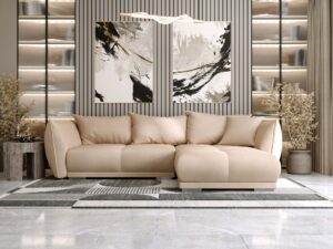 miniaturka Narożnik HIACYNT Funkcjonalny Beżowy z Funkcją Spania