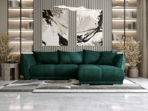 miniaturka Narożnik HIACYNT Funkcjonalny Beżowy z Funkcją Spania