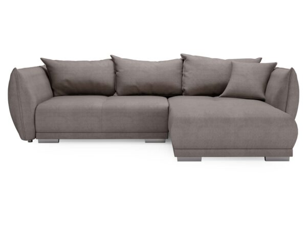 Grafitowy narożnik z prostym układem i dużym siedziskiem