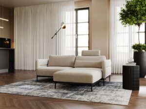 miniaturka Narożnik ELLIZA Beżowy z Funkcją Spania Piękny