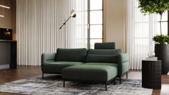 miniaturka Narożnik ELLIZA Beżowy z Funkcją Spania Piękny