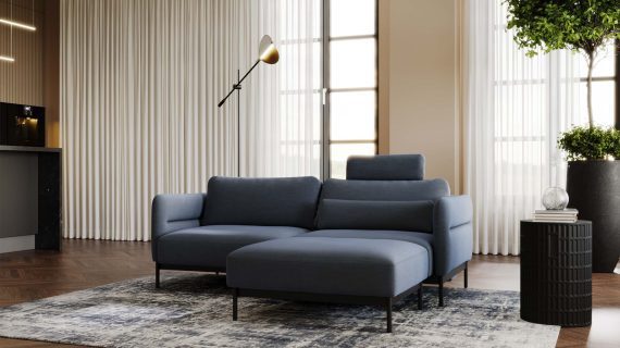 miniaturka Narożnik ELLIZA Beżowy z Funkcją Spania Piękny