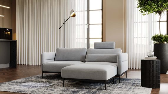 miniaturka Narożnik ELLIZA Beżowy z Funkcją Spania Piękny