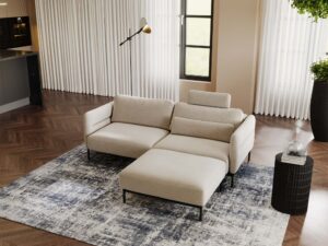 miniaturka Narożnik ELLIZA Beżowy z Funkcją Spania Piękny