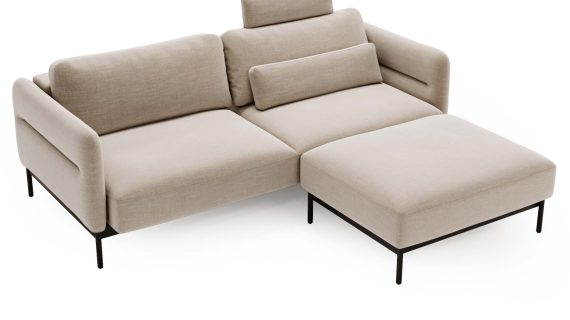 miniaturka Narożnik ELLIZA Beżowy z Funkcją Spania Piękny