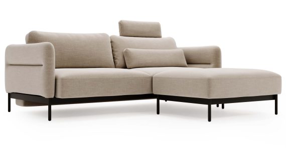 miniaturka Narożnik ELLIZA Beżowy z Funkcją Spania Piękny