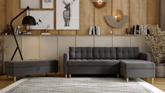 miniaturka Narożnik MONO Skandynawski Szary do Salonu