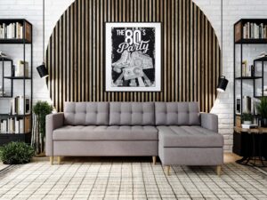 miniaturka Narożnik MONO Szary Skandynawski na Nóżkach