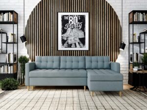 miniaturka Narożnik MONO Szary Skandynawski na Nóżkach