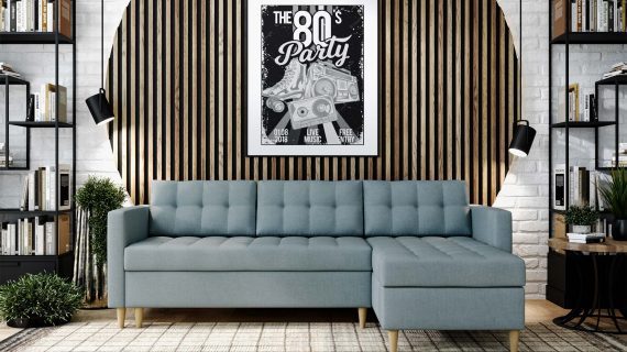 miniaturka Narożnik MONO Szary Skandynawski na Nóżkach