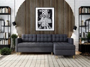 miniaturka Narożnik MONO Szary Skandynawski na Nóżkach