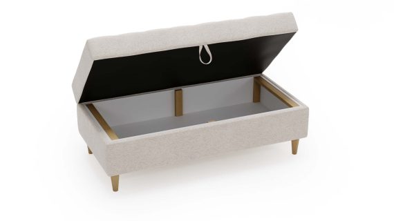 miniaturka Pufa CASSY Unikatowa Szara na Drewnianych Nóżkach