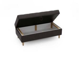 miniaturka Pufa CASSY Unikatowa Szara na Drewnianych Nóżkach