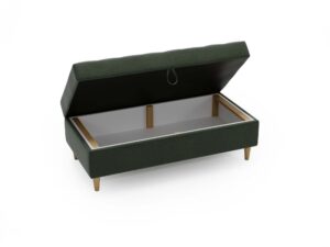 miniaturka Pufa CASSY Unikatowa Szara na Drewnianych Nóżkach