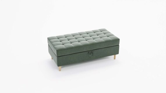 miniaturka Pufa CASSY Unikatowa Szara na Drewnianych Nóżkach