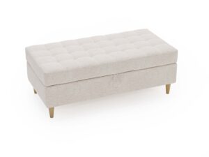 miniaturka Pufa CASSY Unikatowa Szara na Drewnianych Nóżkach