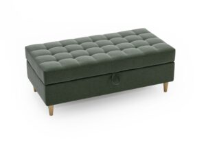 miniaturka Pufa CASSY Unikatowa Szara na Drewnianych Nóżkach