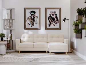 miniaturka Narożnik DANIELA Skandynawski na Drewnianych Nóżkach