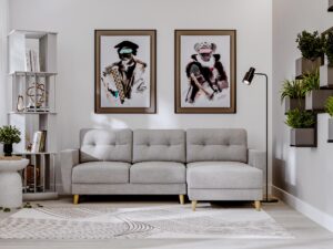 miniaturka Narożnik DANIELA Skandynawski na Drewnianych Nóżkach