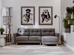 miniaturka Narożnik DANIELA Skandynawski na Drewnianych Nóżkach