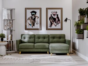 miniaturka Narożnik DANIELA Skandynawski na Drewnianych Nóżkach