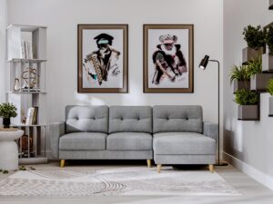 miniaturka Narożnik DANIELA Skandynawski na Drewnianych Nóżkach