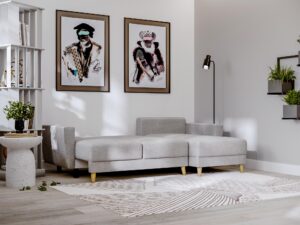 miniaturka Narożnik DANIELA Skandynawski na Drewnianych Nóżkach