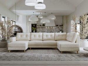 miniaturka Narożnik EVELIN Beżowy Skandynawski Styl