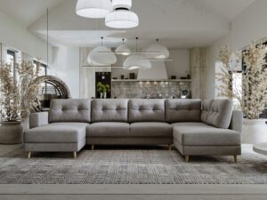 miniaturka Narożnik EVELIN Beżowy Skandynawski Styl