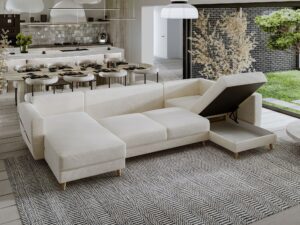 miniaturka Narożnik EVELIN Beżowy Skandynawski Styl