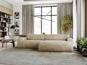 miniaturka Narożnik LUIZZI Beżowy z Zaokrąglonymi Bokami